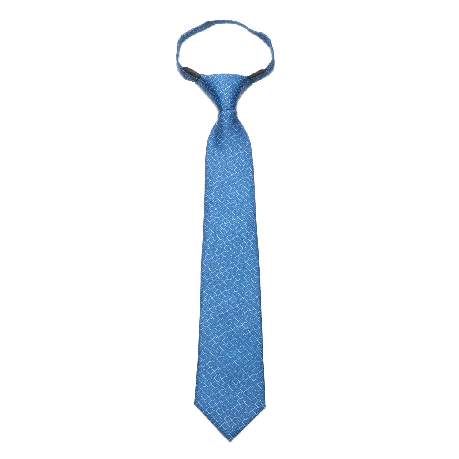 Boys Zipper Tie – Azure Lattice