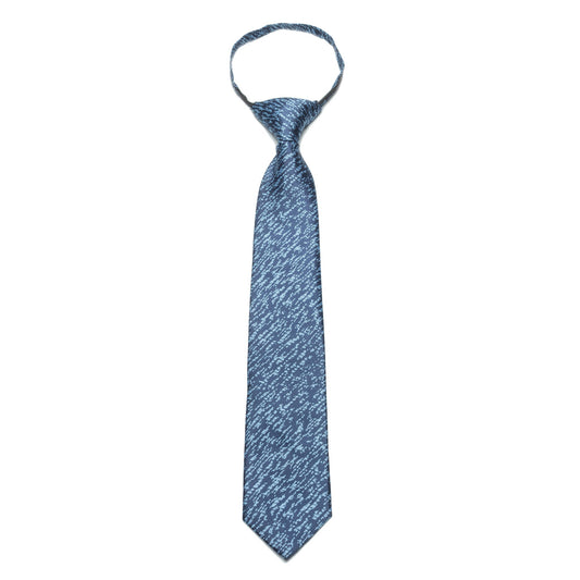 Boys Zipper Tie – Blue Static Weave