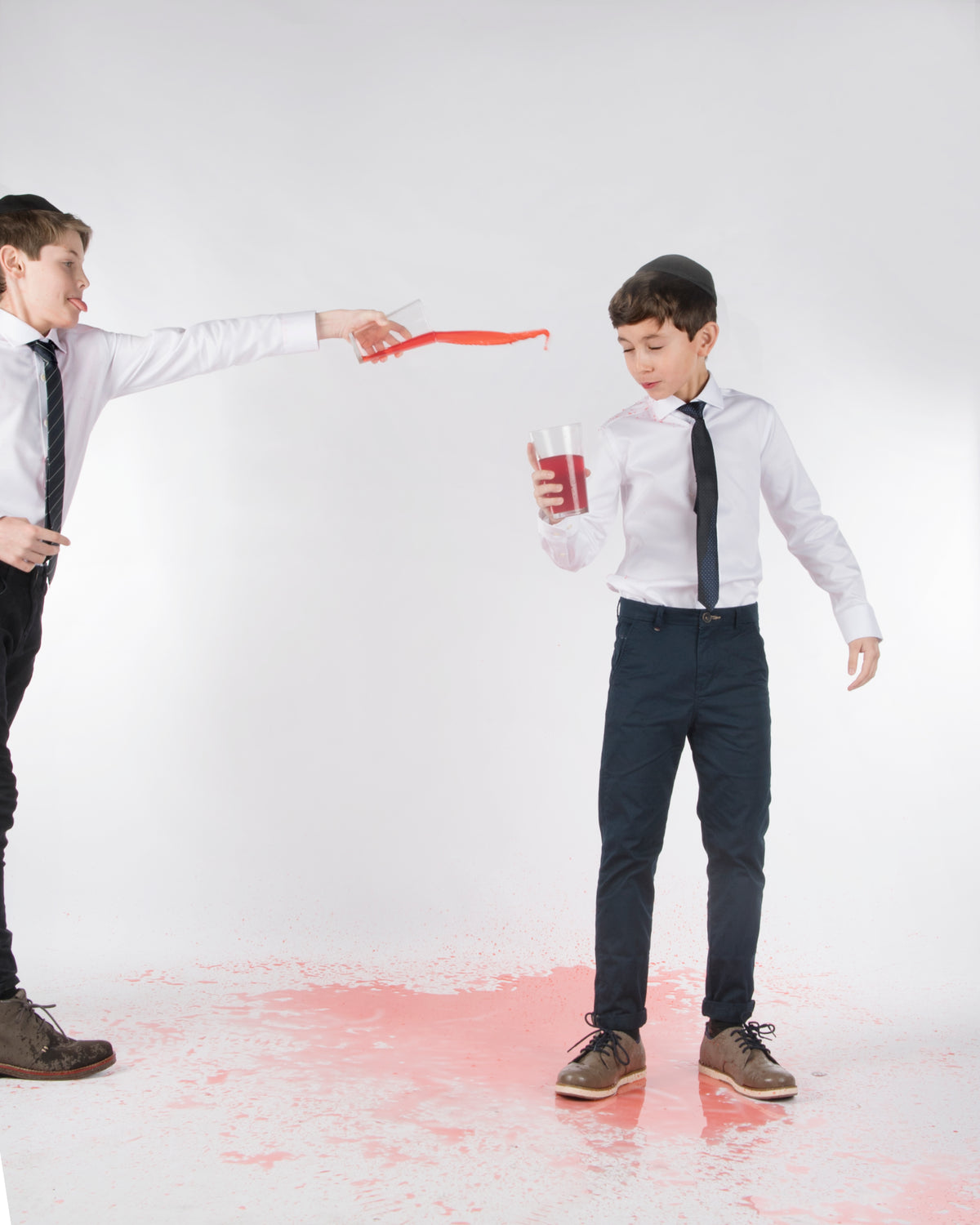 CLEAN Boys Pinpoint NON IRON Cutaway Collar Long Sleeves