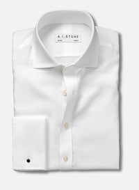 Mens Pinpoint Cutaway Collar Slim Fit NON IRON French Cuff