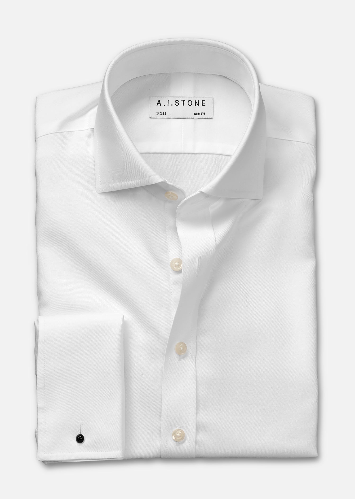 Mens Twill Cutaway Collar Slim Fit French Cuff