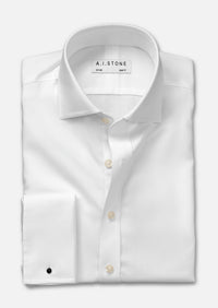 Mens Twill Cutaway Collar Slim Fit French Cuff