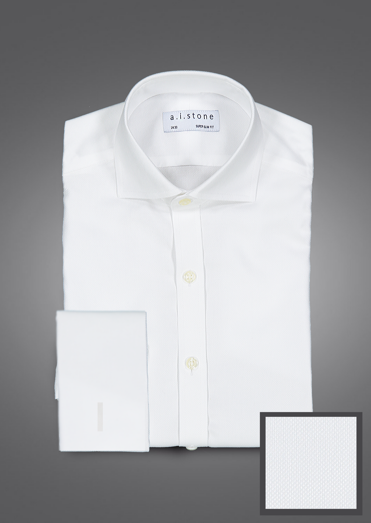 Mens Dobby Cutaway Collar NON IRON Super Slim Fit French Cuff