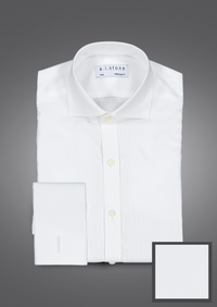 Mens Dobby Cutaway Collar NON IRON Extra Slim Fit French Cuff